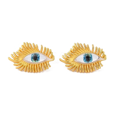 Plastic Eyes Stud Earrings LS-EJEW-Z029-01B-1