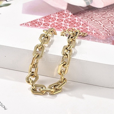 304 Stainless Steel Cable Chain Bracelets for Women BJEW-F488-14G-1