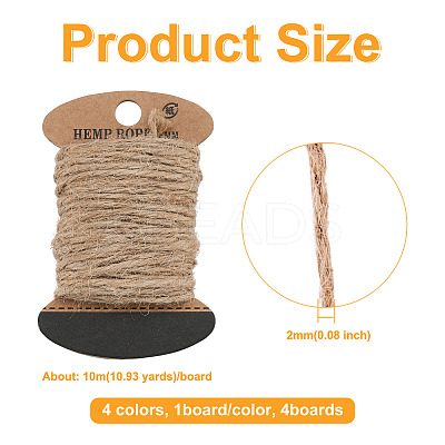 4 Boards 4 Colors Jute Cord OCOR-CW0001-05-1