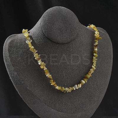 Natural Supper 7 Rutilated Quartz Chip Beaded Necklaces for Men Women NJEW-G159-01B-1