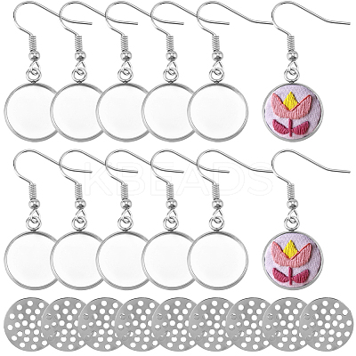 40Pcs 304 Stainless Steel Earring Hooks DIY-SC0033-77B-1