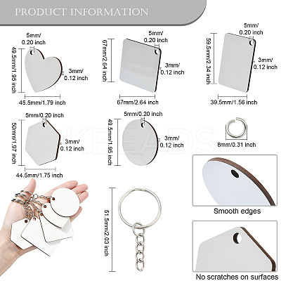 Sublimation Blanks Keychains AJEW-CJC0015-003-1