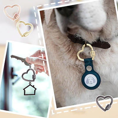 9Pcs 3 Colors Alloy Screw Carabiner Lock Charms FIND-DC0005-63-1