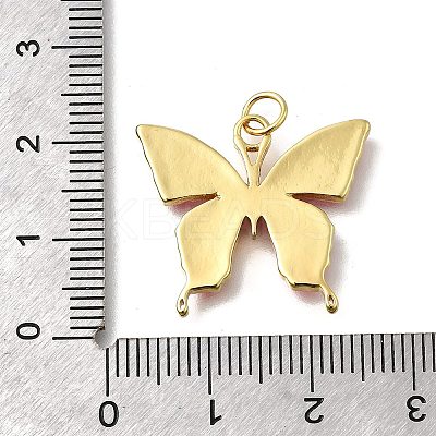 October Breast Cancer Pink Awareness Ribbon Brass Enamel Pendants LS-KK-S517-04B-G-1