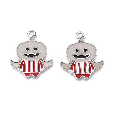 Halloween Theme Rack Plating Luminous Alloy Enamel Pendants ENAM-N056-232P-1-1