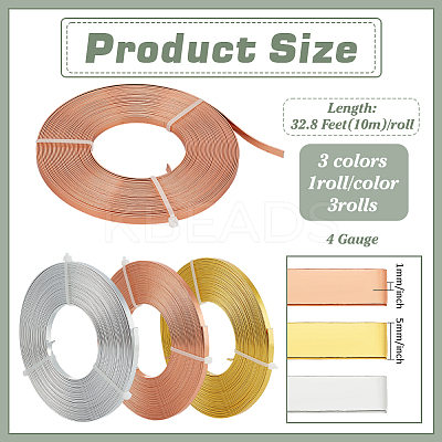 3 Rolls 3 Colors Aluminum Wire AW-BC0003-41A-1