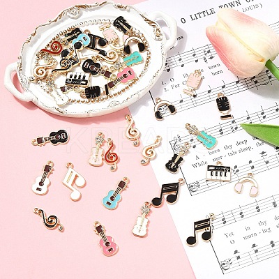 40Pcs 20 Styles Alloy Enamel Pendants ENAM-YW0005-94-1