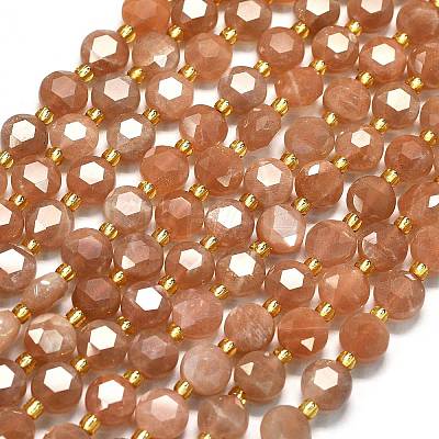 Natural Peach Moonstone Beads Strands G-C116-A10-02-1