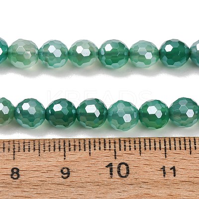 Electroplated Natural Agate Beads Strands G-B191-A07-6mm-09-1