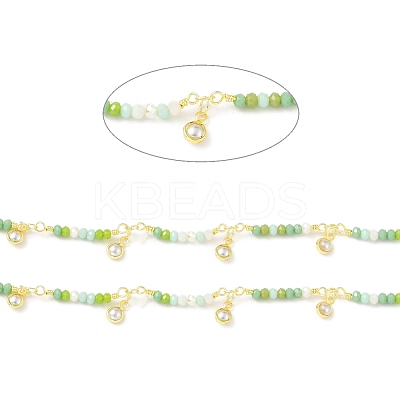 Handmade Round Glass Beaded Chain CHC-E023-20G-01-1
