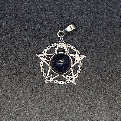 Synthetic Blue Goldstone Pendants PW-WG18192-21-1