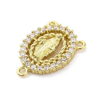 Brass Clear Cubic Zirconia Virgin Mary Chandelier Component Links KK-D325-07G-02-1