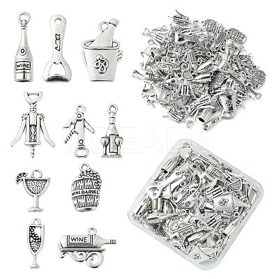 100pcs 10 Style Tibetan Style Alloy Pendants TIBEP-CJ0001-27-1