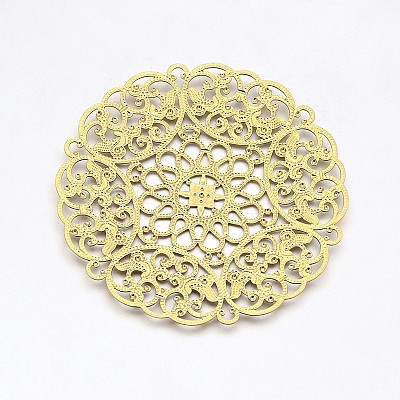 Brass Large Flower Filigree Findings X-KK-L056-01G-1