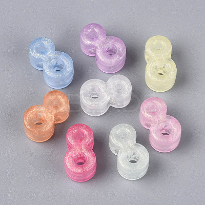 Luminous Frosted Transparent Acrylic Beads TACR-T029-21I-1