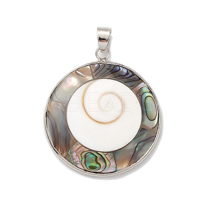 Natural Abalone Shell/Paua Shell Pendants BSHE-E029-02P-1