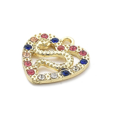 Snake Shape Alloy Rhinestone Pendants PALLOY-Q030-01D-1