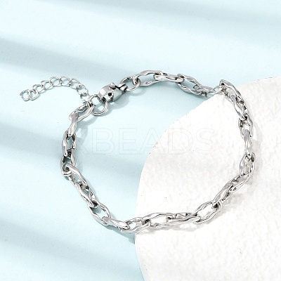 4.5MM 304 Stainless Steel Twisted Oval Link Chain Bracelets for Man and Women SA-CBAB767-17B-P-1