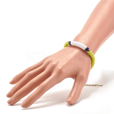 Handmade Polymer Clay Heishi Beaded Bracelet BJEW-JB07325-1