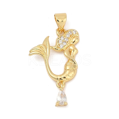 Brass Micro Pave Cubic Zirconia Pendants KK-D317-124G-1