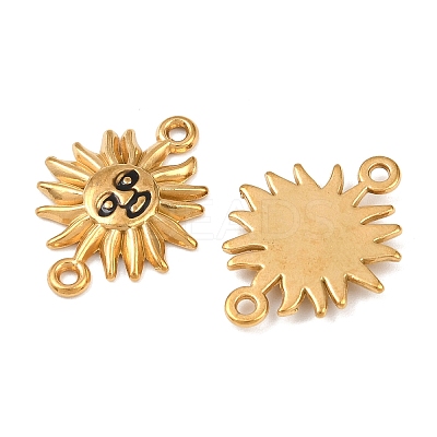 304 Stainless Steel Enamel Sun Connector Charms STAS-C150-08G-1