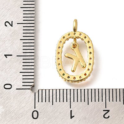 Brass Micro Pave Cubic Zirconia Pendants ZIRC-P123-01G-K02-1
