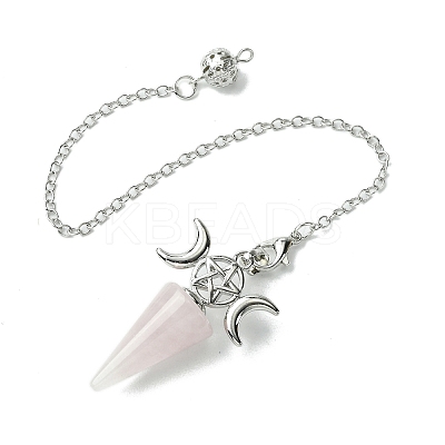 Natural Rose Quartz Cone Dowsing Pendulum Big Pendants G-C114-01P-20-1