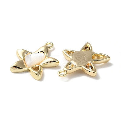 Natural White Shell Star Pendants BSHE-Z003-01G-1