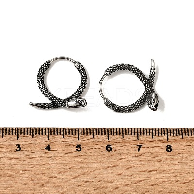 Antique Silver 316 Surgical Stainless Steel Hoop Earrings EJEW-D096-03C-AS-1