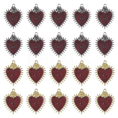 20Pcs 2 Colors Alloy Enamel Pendants ENAM-SC0003-84-1