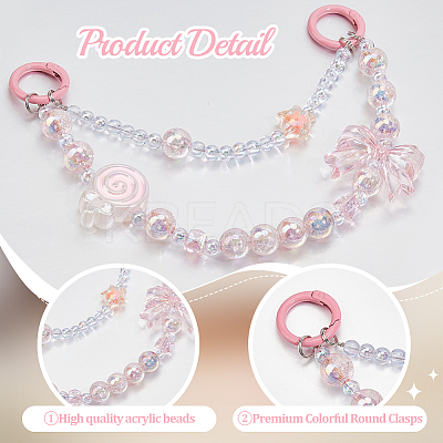 2Pcs Lollipop Bowknot Acrylic Pendant Decorations DIY-BBC0002-27-1