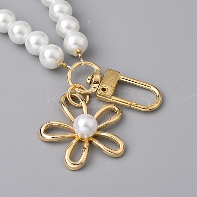 Glass Pearl DIY Keychains AJEW-WH0289-80-1