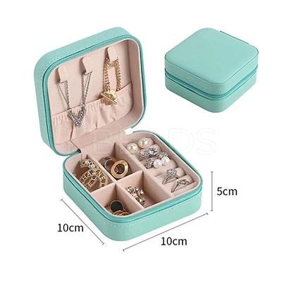 Imitation Leather Jewelry Storage Zipper Boxes PW-WG57671-04-1