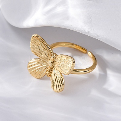 Brass Open Cuff Rings for Women LS-RJEW-G341-04G-02-1