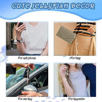 Glass & Acrylic Mobile Straps HJEW-SW00079-06-1