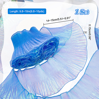 Gradient Color Organza Pleated Lace Ribbon DIY-GA0005-88C-1