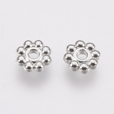 Alloy Daisy Spacer Beads X-TIBEB-S039-064P-RS-1