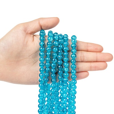 Crackle Glass Beads Strands CCG-Q001-8mm-06-1