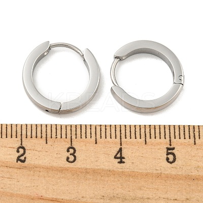Tarnish Resistant Frosted 304 Stainless Steel Huggie Hoop Earrings for Women EJEW-C096-31B-P-1