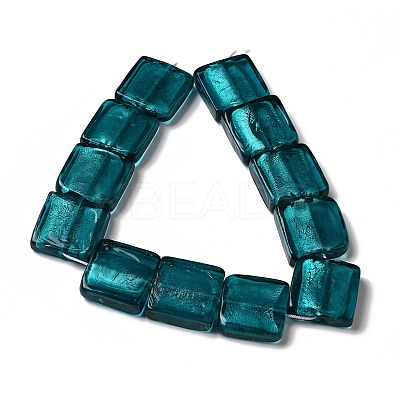 Handmade Silver Foil Lampwork Beads Strands FOIL-K002-01-1