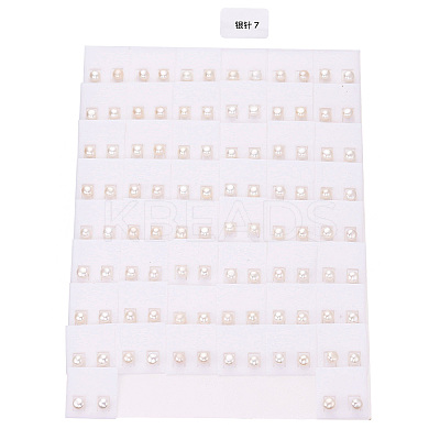 Natural Pearl Stud Earrings EJEW-R133-06A-1