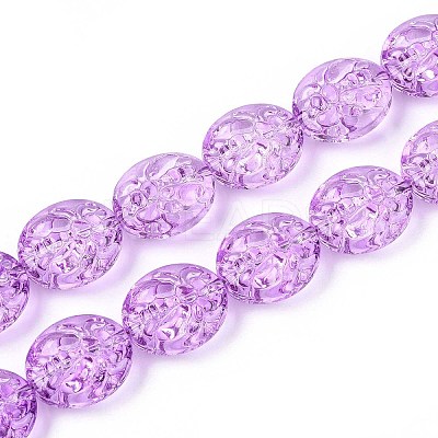 Baking Paint Transparent Glass Beads Strands DGLA-N017-04E-1
