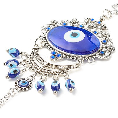 Glass Turkish Blue Evil Eye Pendant Decoration LS-HJEW-I008-05AS-1