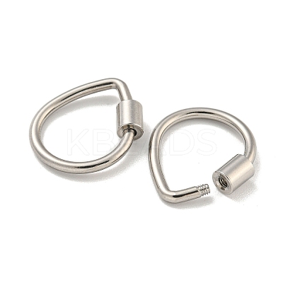 Non-Tarnish 304 Stainless Steel Screw Carabiner Lock Charms LS-STAS-C092-01B-P-1