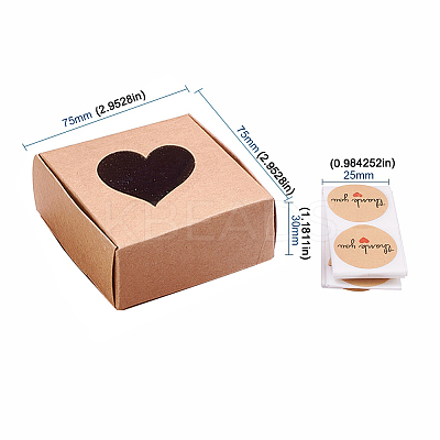 Square Kraft Paper Gift Storage Boxes CON-CJ0001-14-1