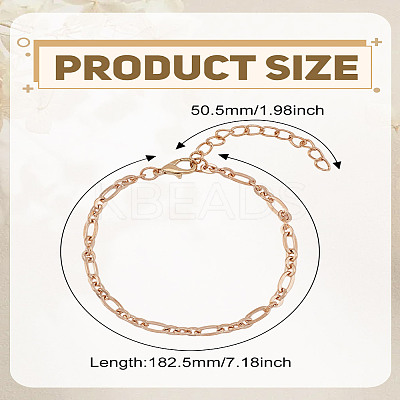 1Pc Stainless Steel Paperclip Chain Bracelets for Women BJEW-LP0002-24G-1