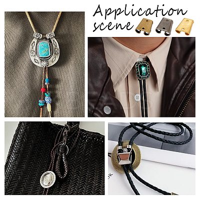 6Pcs 3 Colors Zinc Alloy Bolo Tie Slider Clasps FIND-PH0023-92A-1