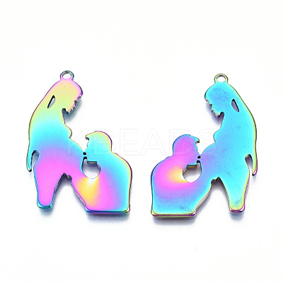 Ion Plating(IP) 201 Stainless Steel Pendants STAS-N098-068M-1