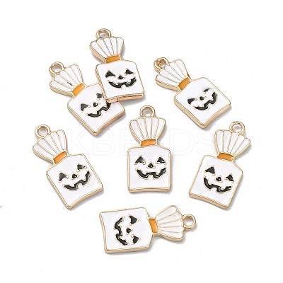 Halloween Light Gold Tone Alloy Enamel Pendants ENAM-P247-29KCG-1