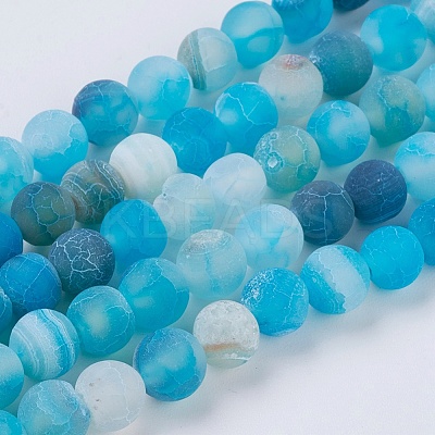 Natural Weathered Agate Beads Strands X-G-G589-6mm-14-1